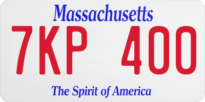 MA license plate 7KP400