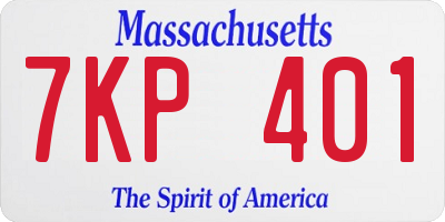MA license plate 7KP401