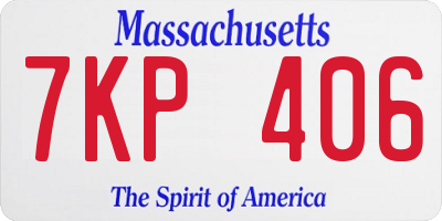 MA license plate 7KP406