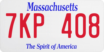 MA license plate 7KP408