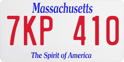 MA license plate 7KP410