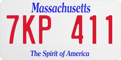 MA license plate 7KP411