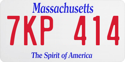 MA license plate 7KP414