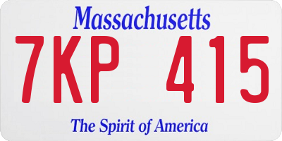 MA license plate 7KP415