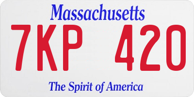MA license plate 7KP420