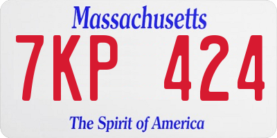 MA license plate 7KP424