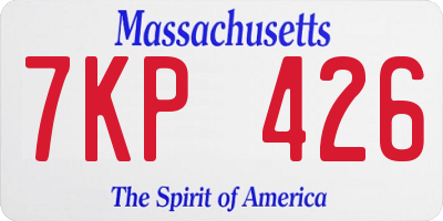 MA license plate 7KP426