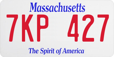 MA license plate 7KP427