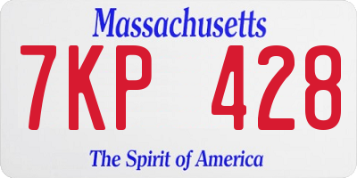 MA license plate 7KP428