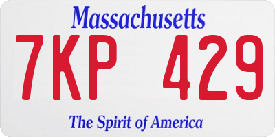 MA license plate 7KP429