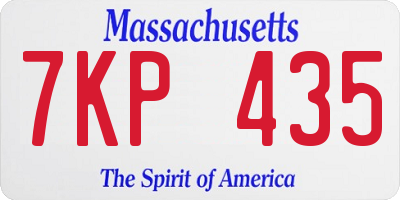 MA license plate 7KP435