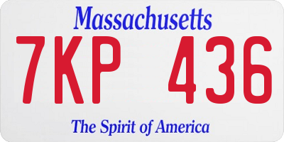 MA license plate 7KP436
