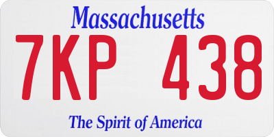 MA license plate 7KP438
