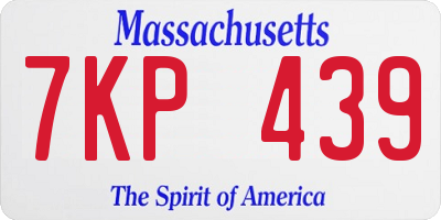 MA license plate 7KP439