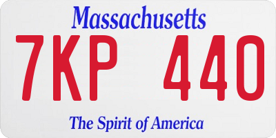 MA license plate 7KP440