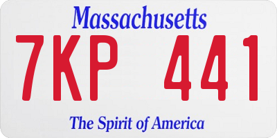 MA license plate 7KP441