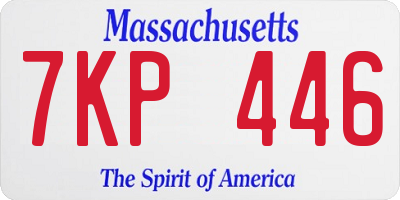 MA license plate 7KP446
