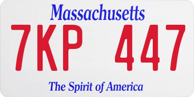 MA license plate 7KP447