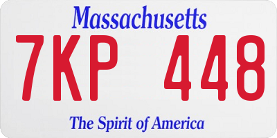 MA license plate 7KP448