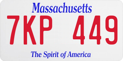 MA license plate 7KP449