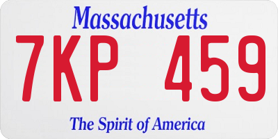 MA license plate 7KP459