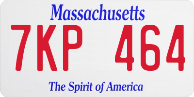 MA license plate 7KP464