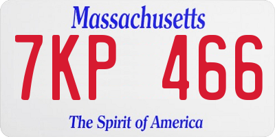 MA license plate 7KP466