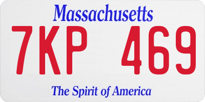 MA license plate 7KP469