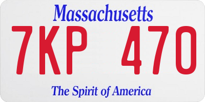 MA license plate 7KP470