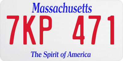 MA license plate 7KP471