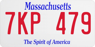 MA license plate 7KP479
