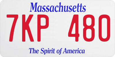 MA license plate 7KP480