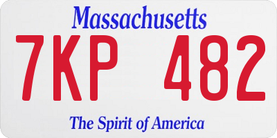 MA license plate 7KP482