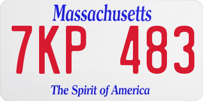 MA license plate 7KP483