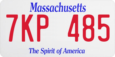 MA license plate 7KP485