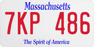 MA license plate 7KP486