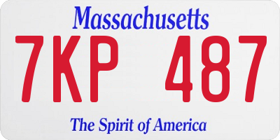 MA license plate 7KP487