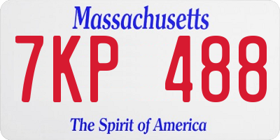 MA license plate 7KP488