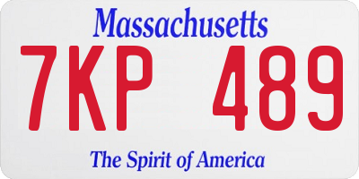 MA license plate 7KP489