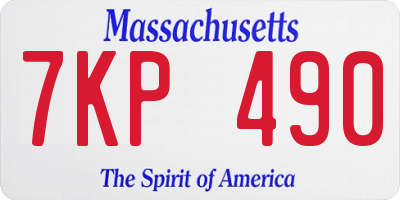 MA license plate 7KP490