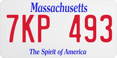 MA license plate 7KP493