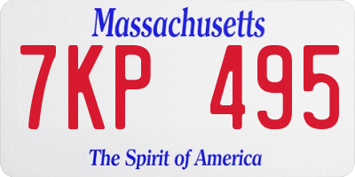 MA license plate 7KP495