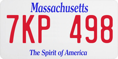 MA license plate 7KP498