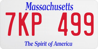MA license plate 7KP499