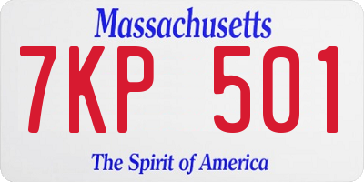 MA license plate 7KP501