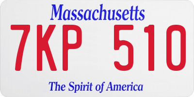 MA license plate 7KP510