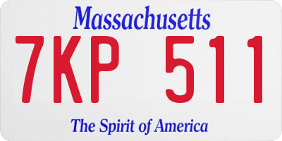 MA license plate 7KP511