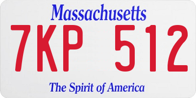 MA license plate 7KP512