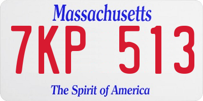 MA license plate 7KP513