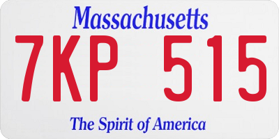 MA license plate 7KP515